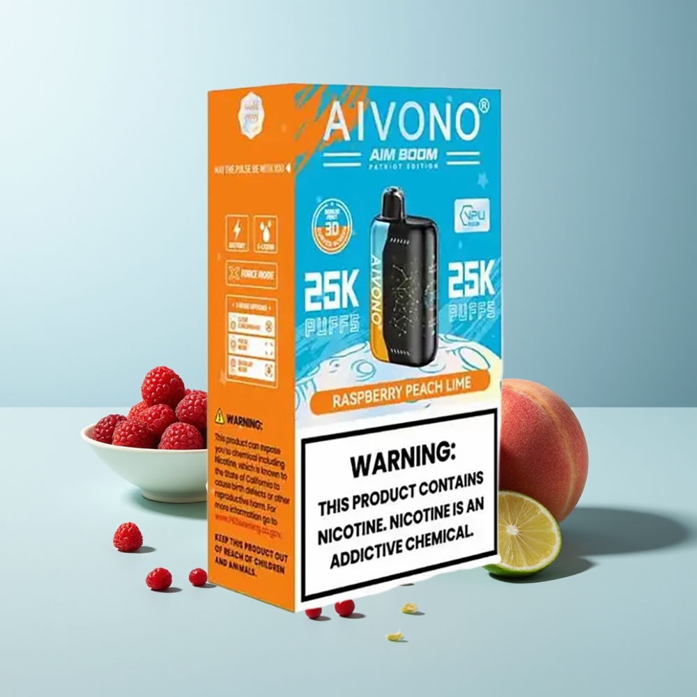 Aivono Aim Boom 25000 Пуфа Малина Праскова Лайм 28ml 650mAh 1.2ohm Mesh Type-C