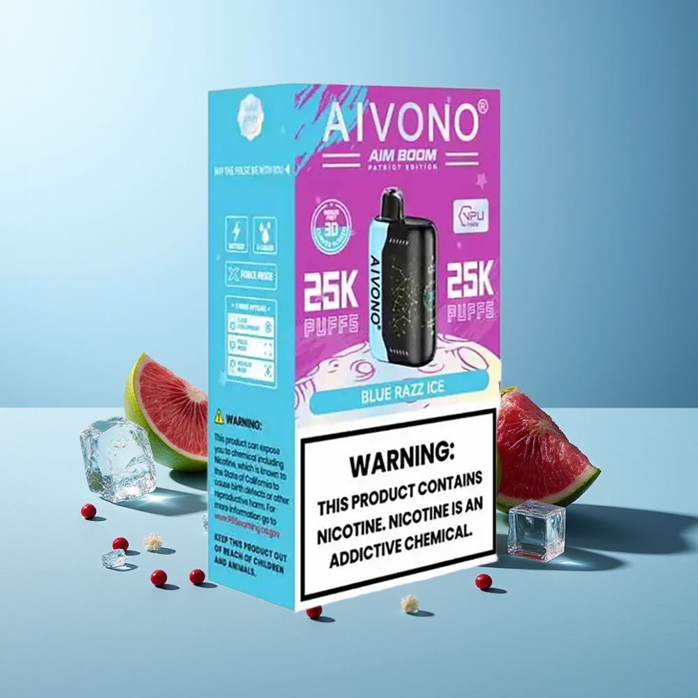 Aivono Aim Boom 25000 Пуфове Синя Малина Лед 28ml 650mAh Type-C