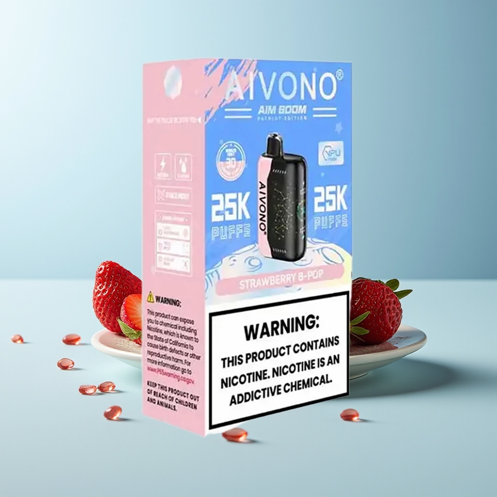 Aivono Aim Boom 25000 Пуфа Едноразов Вейп Ягодов B Поп 0%/2%/3%/5% Никотин 28мл Течност 650мАч