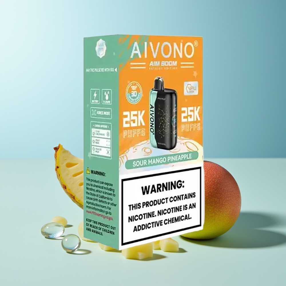 Aivono Aim Boom 25000 Пуфове Киселa Манго Ананас 28ml 650mAh 1.2ohm Mesh Type-C 90g