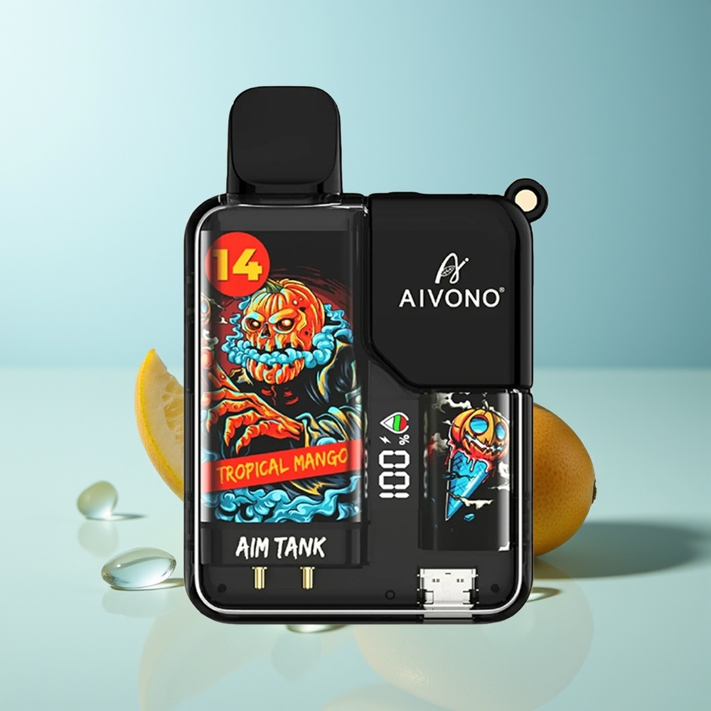 Aivono Aim-Tank 9500 Пуфа Тропическо Манго 18ml 650mAh LCD 1.2ohm Mesh