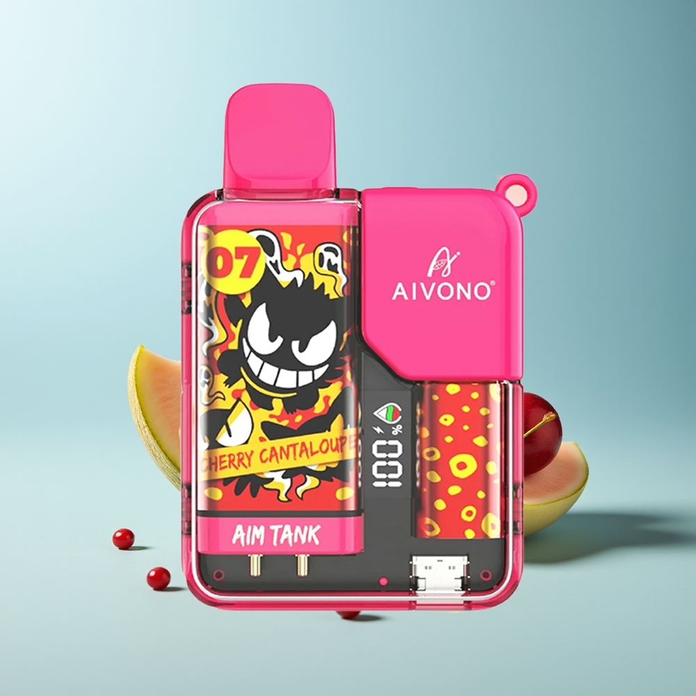 Aivono Aim-Tank 9500 Пуфове Череша Пъпеш 18ml 650mAh LCD 1.2ohm Mesh
