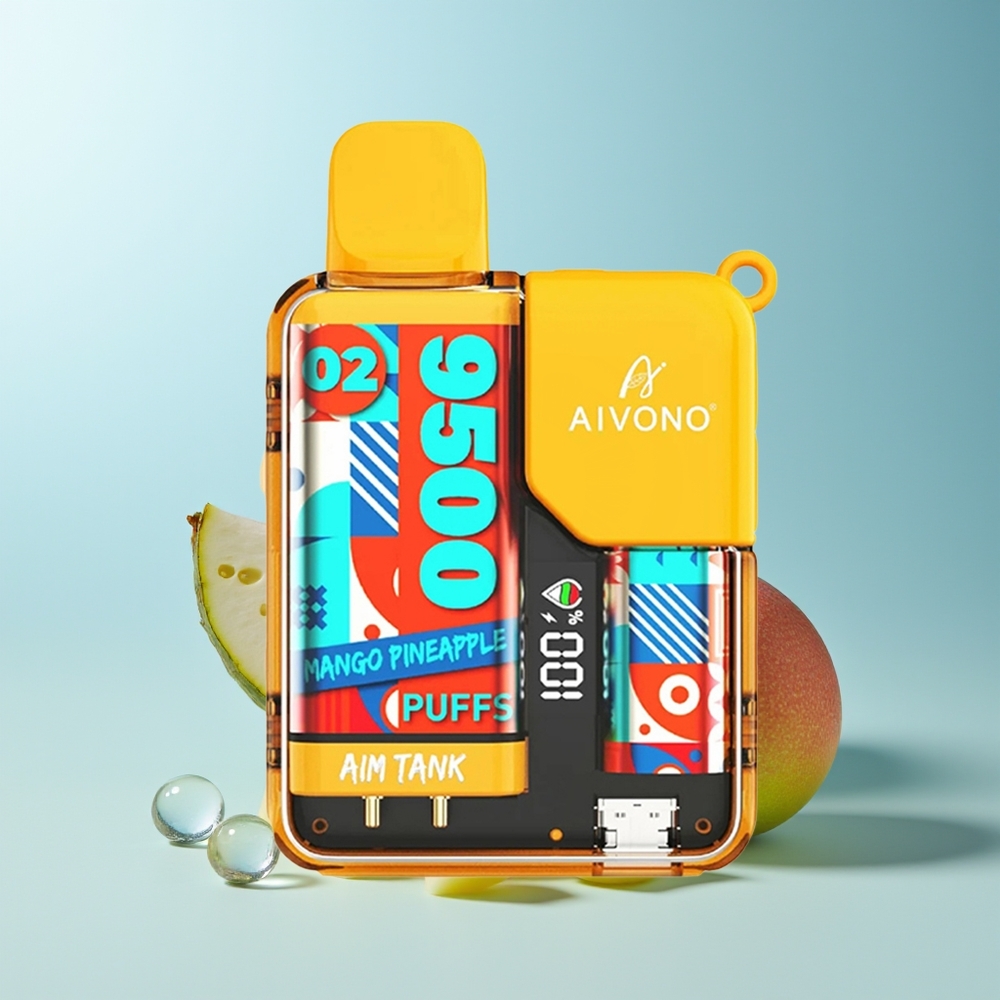 Aivono Aim Tank 9500 Пуфове Манго Ананас 18ml 650mAh LCD 1.2ohm Mesh