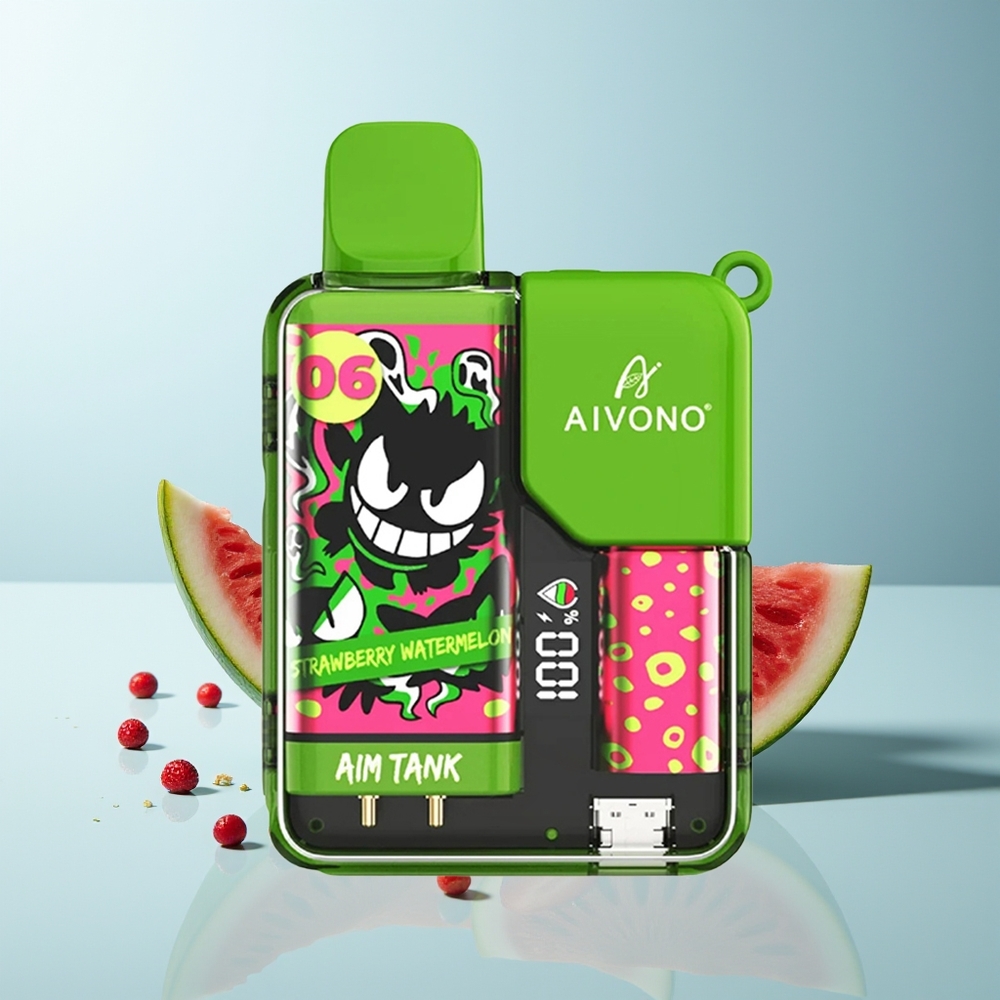 Aivono Aim-Tank 9500 Пуфове Ягода Диня 18ml 650mAh LCD 1.2ohm Mesh