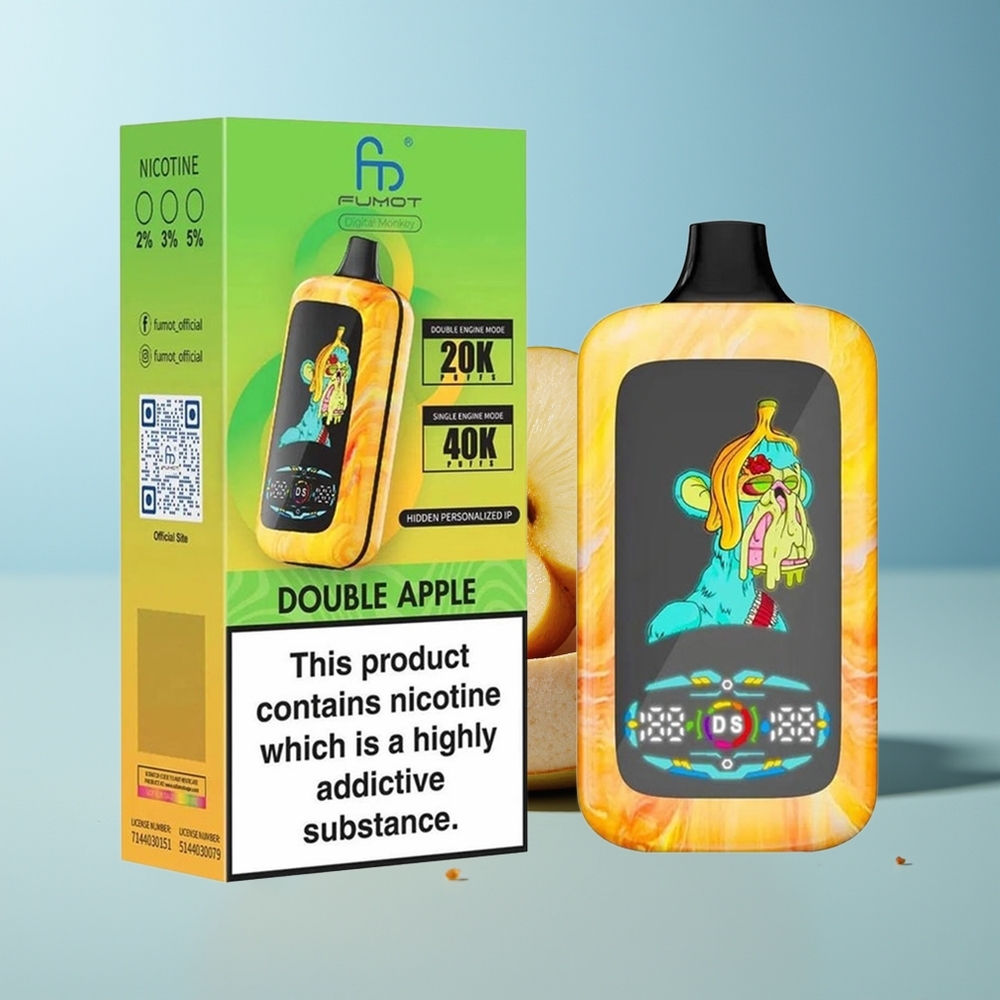 Fumot Digital Monkey 40000 Двойна Ябълка Dual Engine Dual Mesh Coil 850 MAH Type-C Nicotine 0%/2%/3%/5%