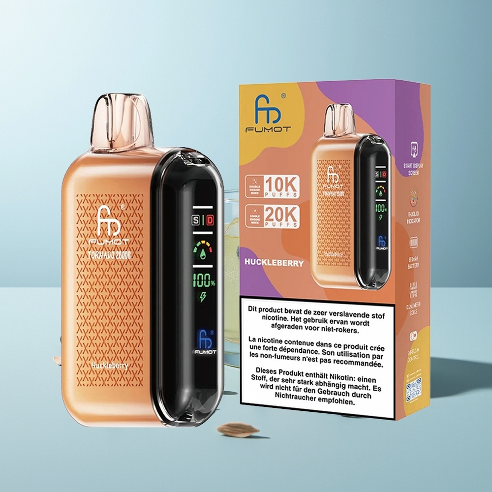 Fumot Tornado 20000 Пуфса Dual Mesh 20ml Smart Display Хъкълбери
