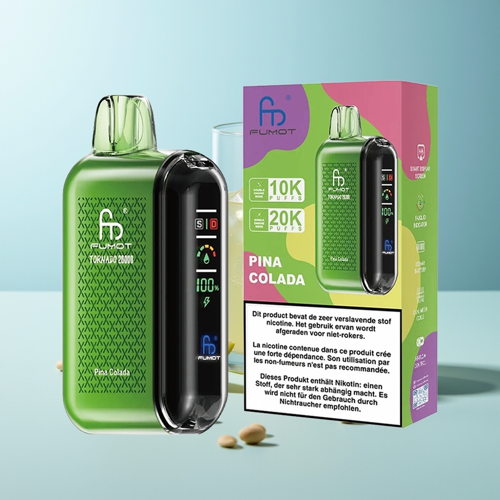 Fumot Tornado 20000 Пуфове Пиня Колада Dual Mesh Coil 20ml 850mAh