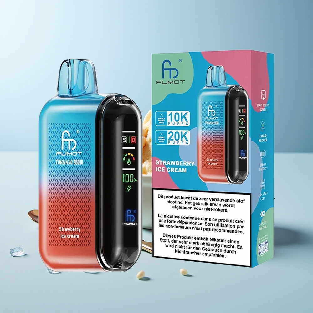 Fumot Tornado 20000 Пуфа Ягодов Сладолед Dual Mesh Coil Smart Display Airflow Control