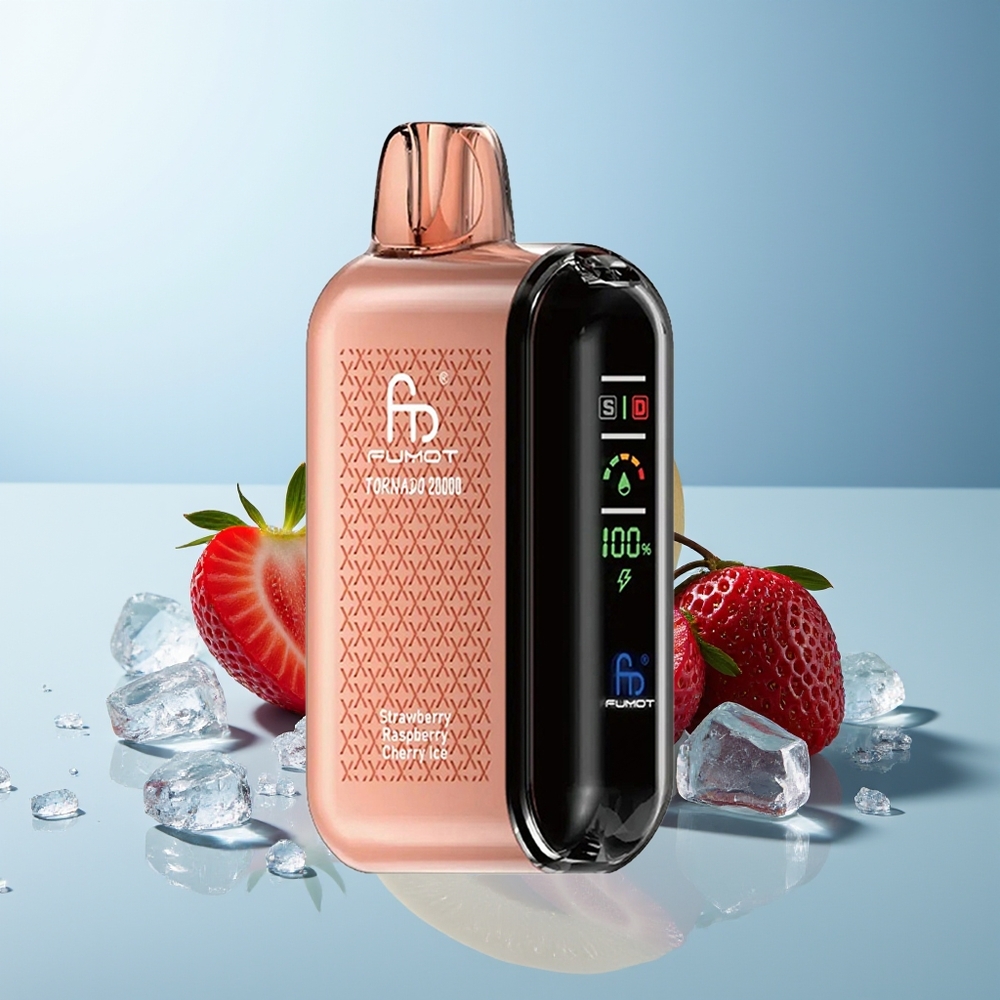Fumot Tornado 20000 Пушове Ягода Малина Череша Лед Dual Mesh Coil Smart Display Airflow Control
