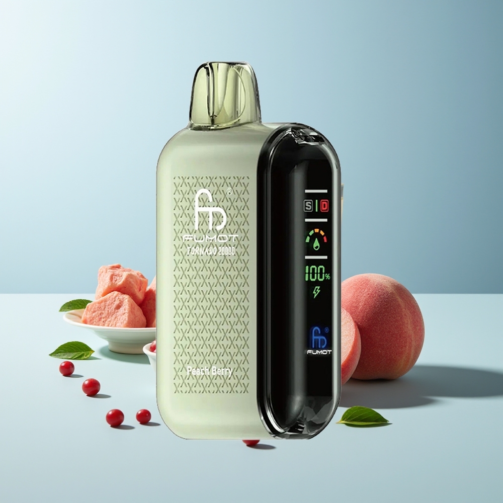 Fumot Tornado 20000 Пуфа Peach Berry Dual Mesh Coil Smart Display