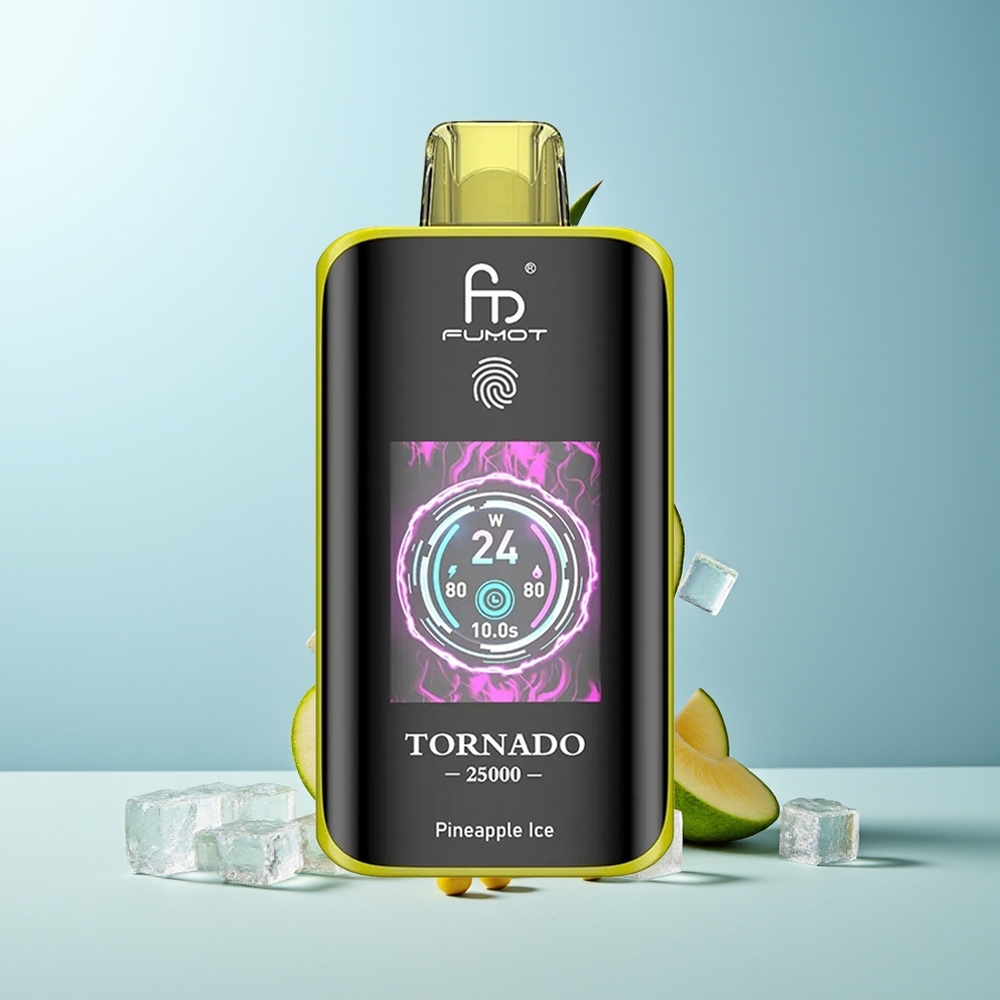 Fumot Tornado 25000 Пуфове Ананасов Лед Екран 700mAh Батерия 20ml Е-течност Type-C