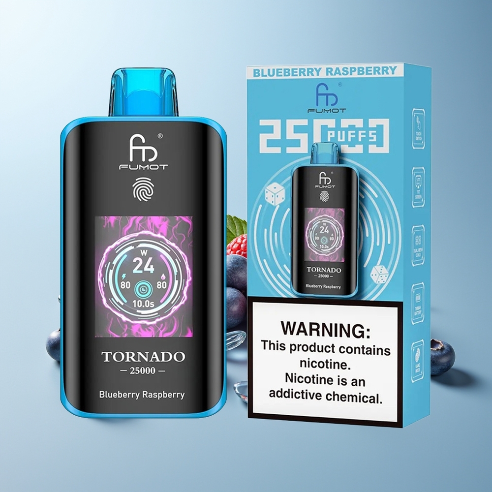 Fumot Tornado 25000 Пуфа Екран Батерия 700mAh Type-C Заливка 20ml Боровинка Малина