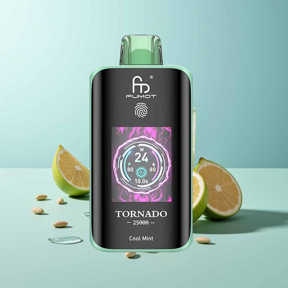 Fumot Tornado 25000 Пуфа HD Екран 700mAh Батерия 20ml Течност 0/2%/3%/5% Никотин Cool Mint (Хладен Мента)