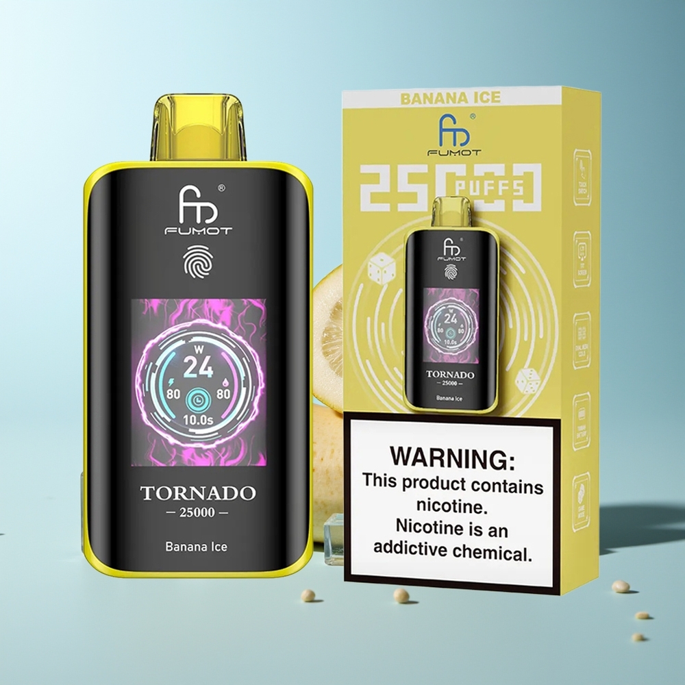 Fumot Tornado 25000 Пуфове Банан Лед HD Екран 700mAh Батерия 20ml Течност Type-C