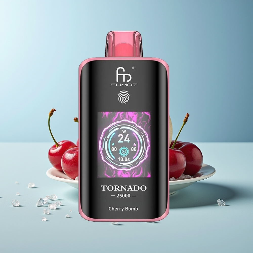 Fumot Tornado 25000 Пуфа HD Екран 700mAh Батерия 20ml Течност Черешова Бомба Type-C