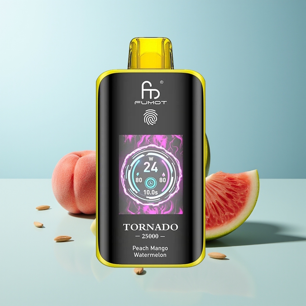 Fumot Tornado 25000 Пуфове Праскова Манго Диня HD Екран 700mAh 20ml Type-C