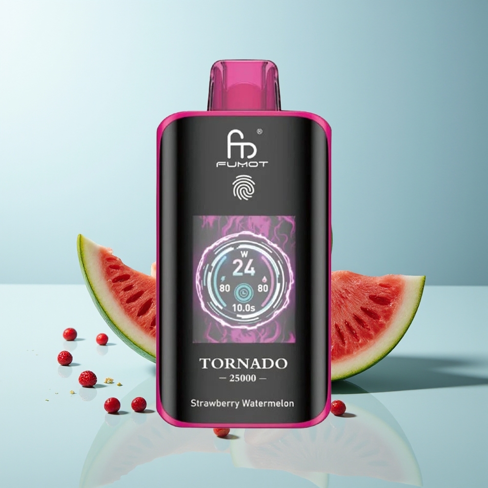 Fumot Tornado 25000 Пуфове Ягода Диня HD Екран 700mAh 20ml Type-C
