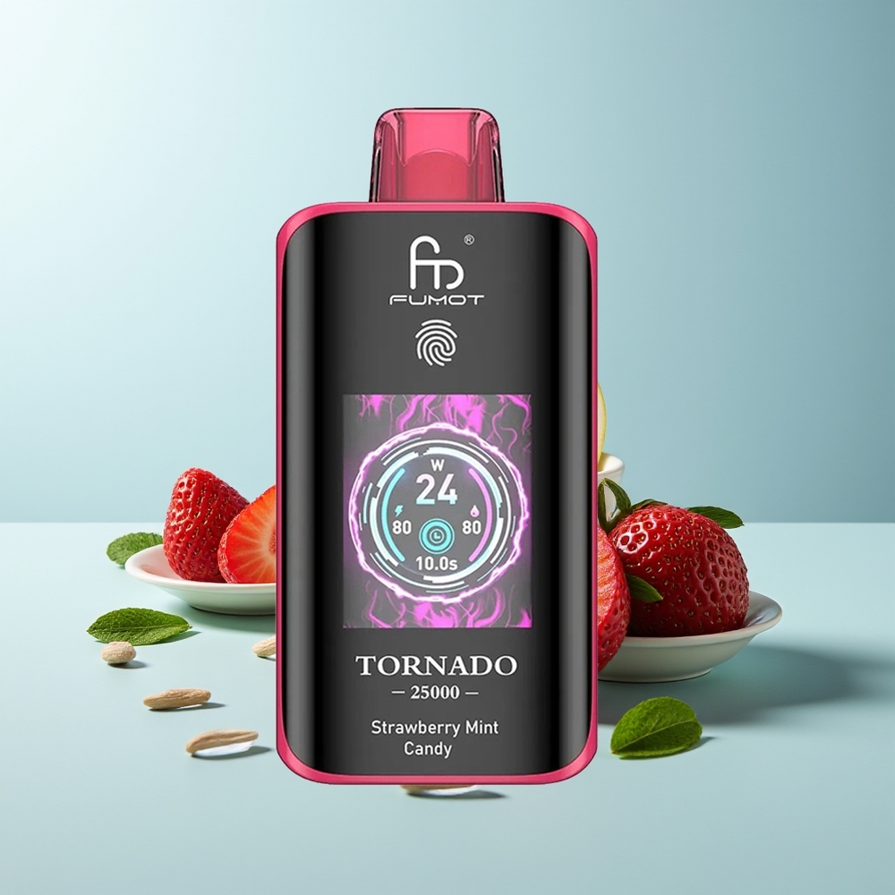 Fumot Tornado 25000 Пуфа Едноразов Вейп Ягодово-Ментов Бонбон с HD Екран 700mAh