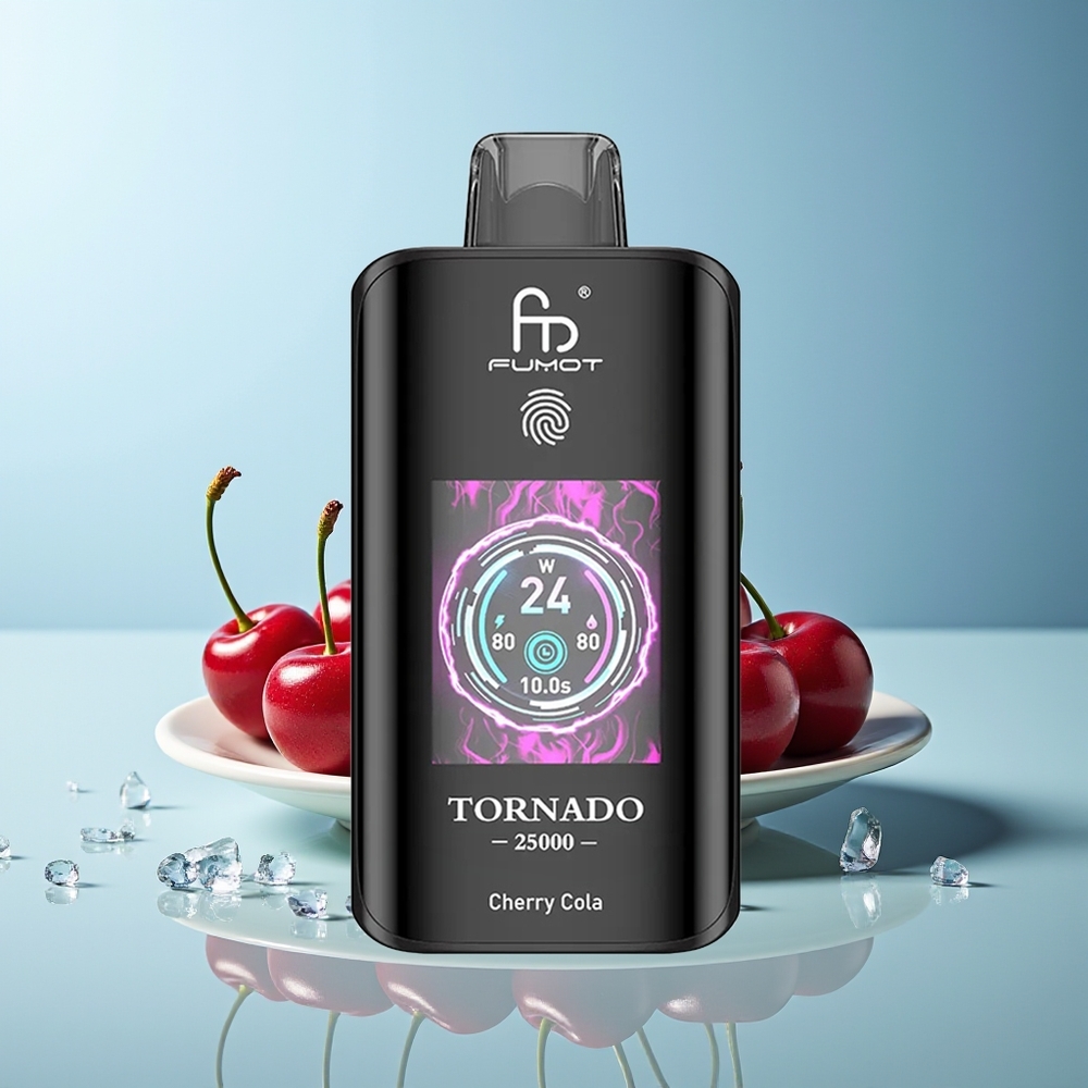 Fumot Tornado 25000 Пуфа HD Екран 700mAh Батерия Type-C Зарядна Вишнова Кола