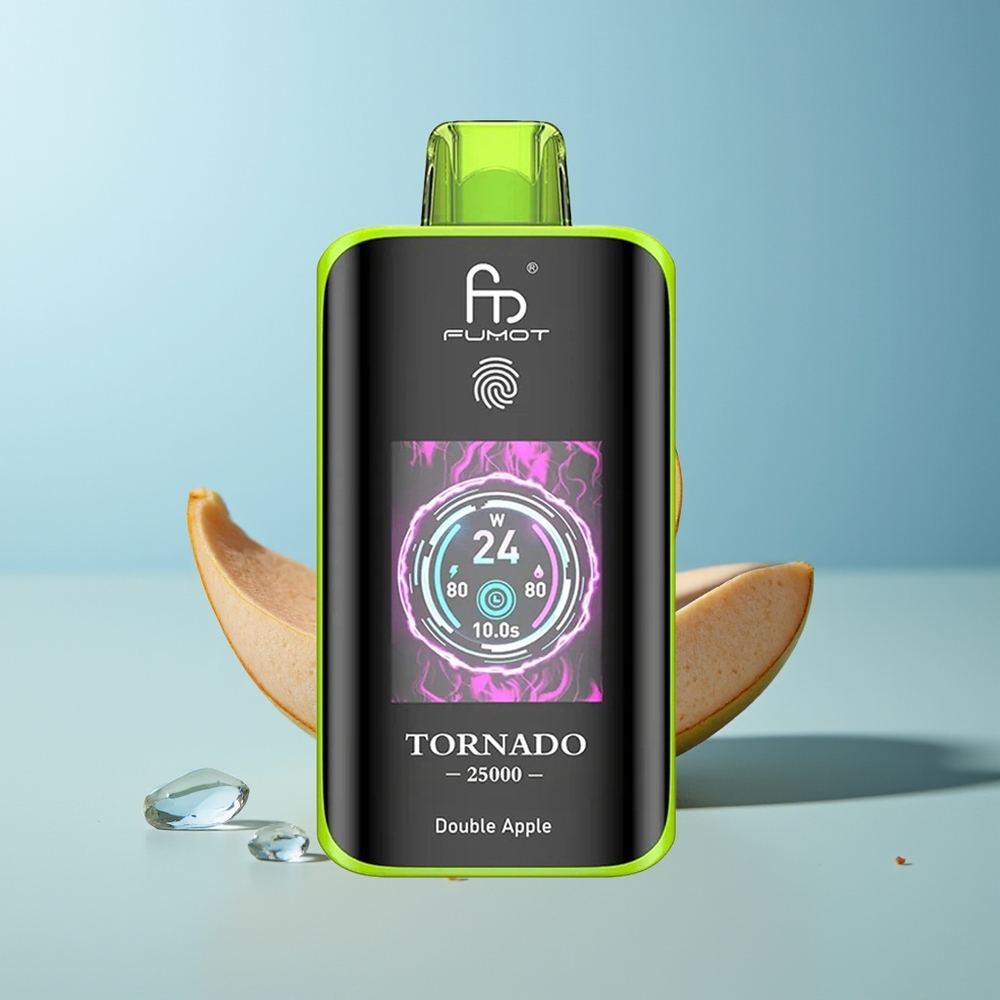 Fumot Tornado 25000 Пуфа Едноразов Вейп Двойна Ябълка HD Екран 700mAh Батерия Type-C Зарядно