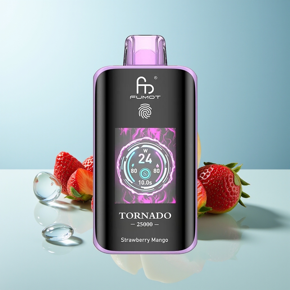 Fumot Tornado 25000 Пуфове Ягода Манго HD Екран 700mAh Батерия Type-C