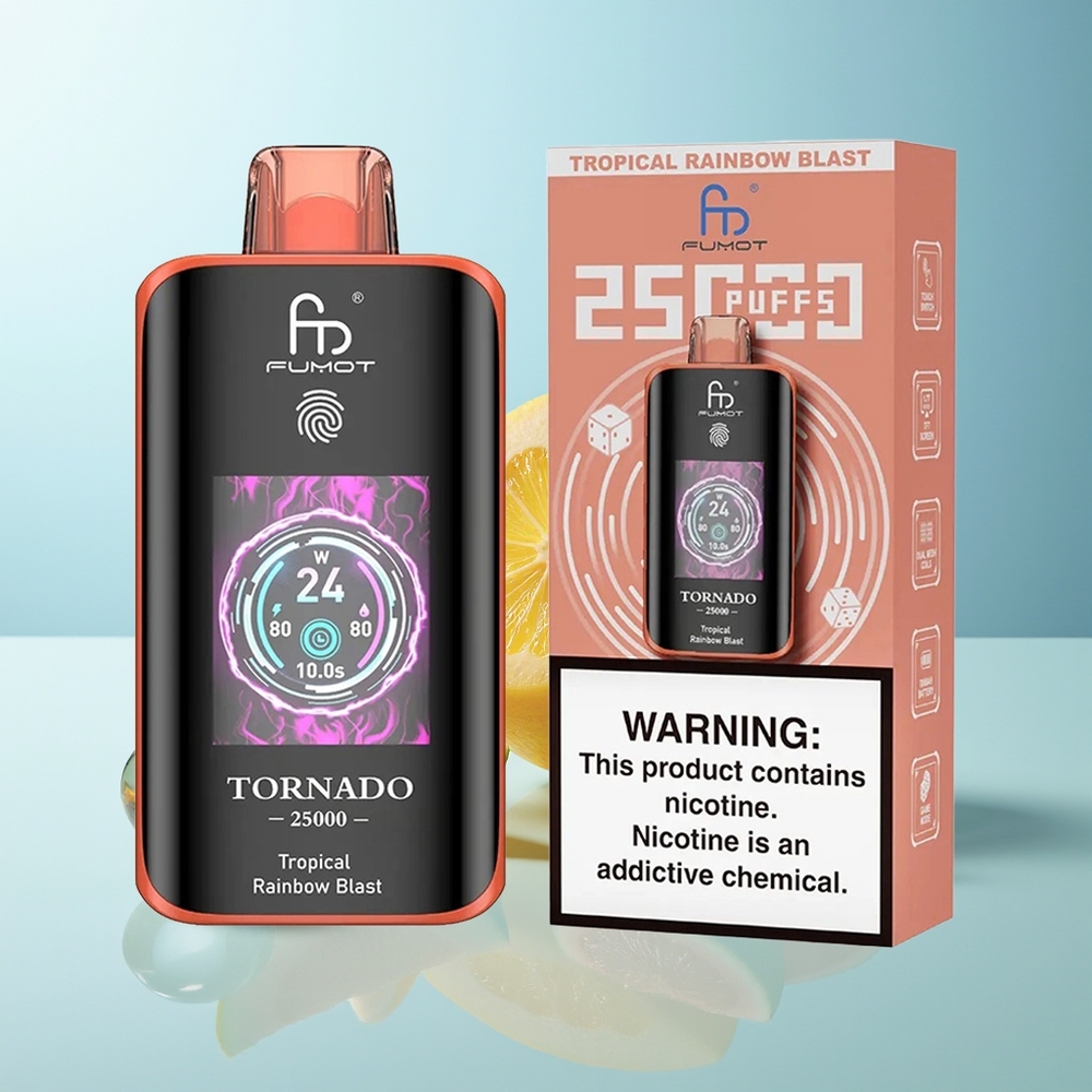Fumot Tornado 25000 Пуфа Екран HD 700mAh Батерия Type-C Тропически Дъга Взрив