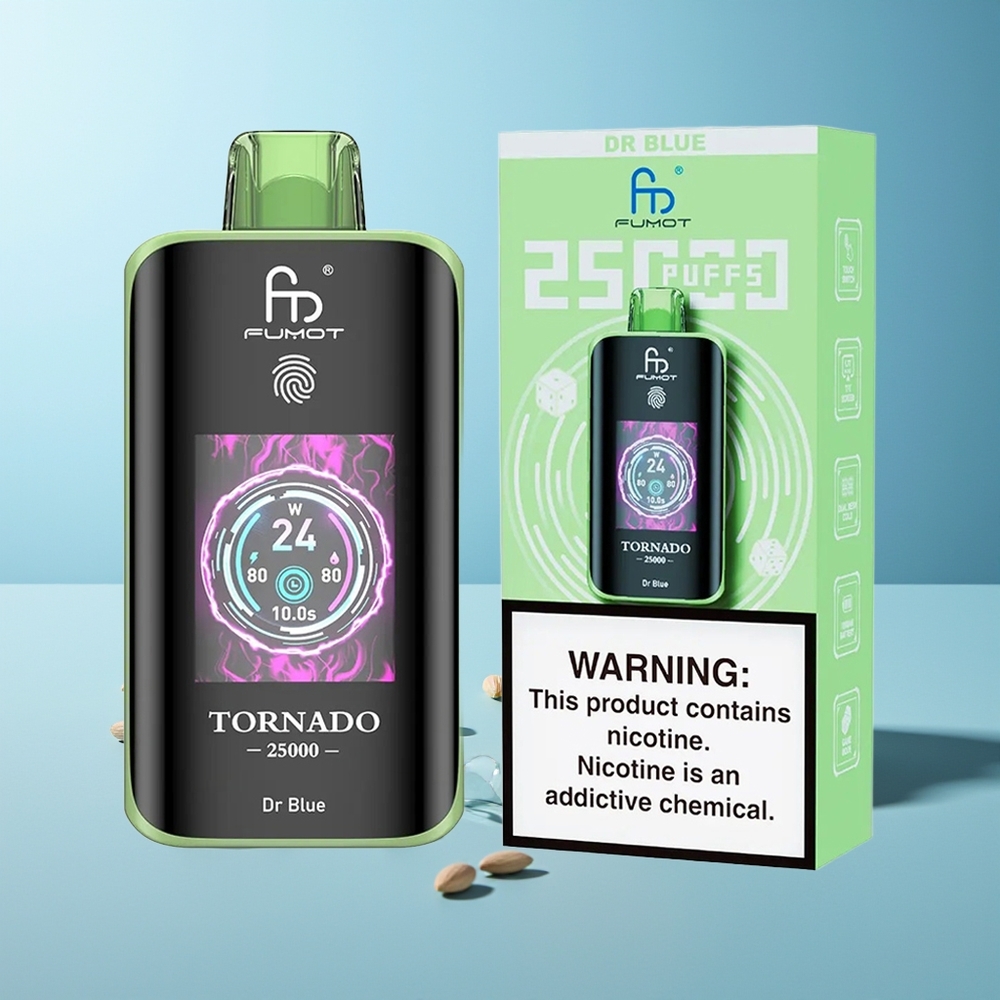 Fumot Tornado 25000 Пуфове Доктор Син Rechargeable HD Screen Type-C