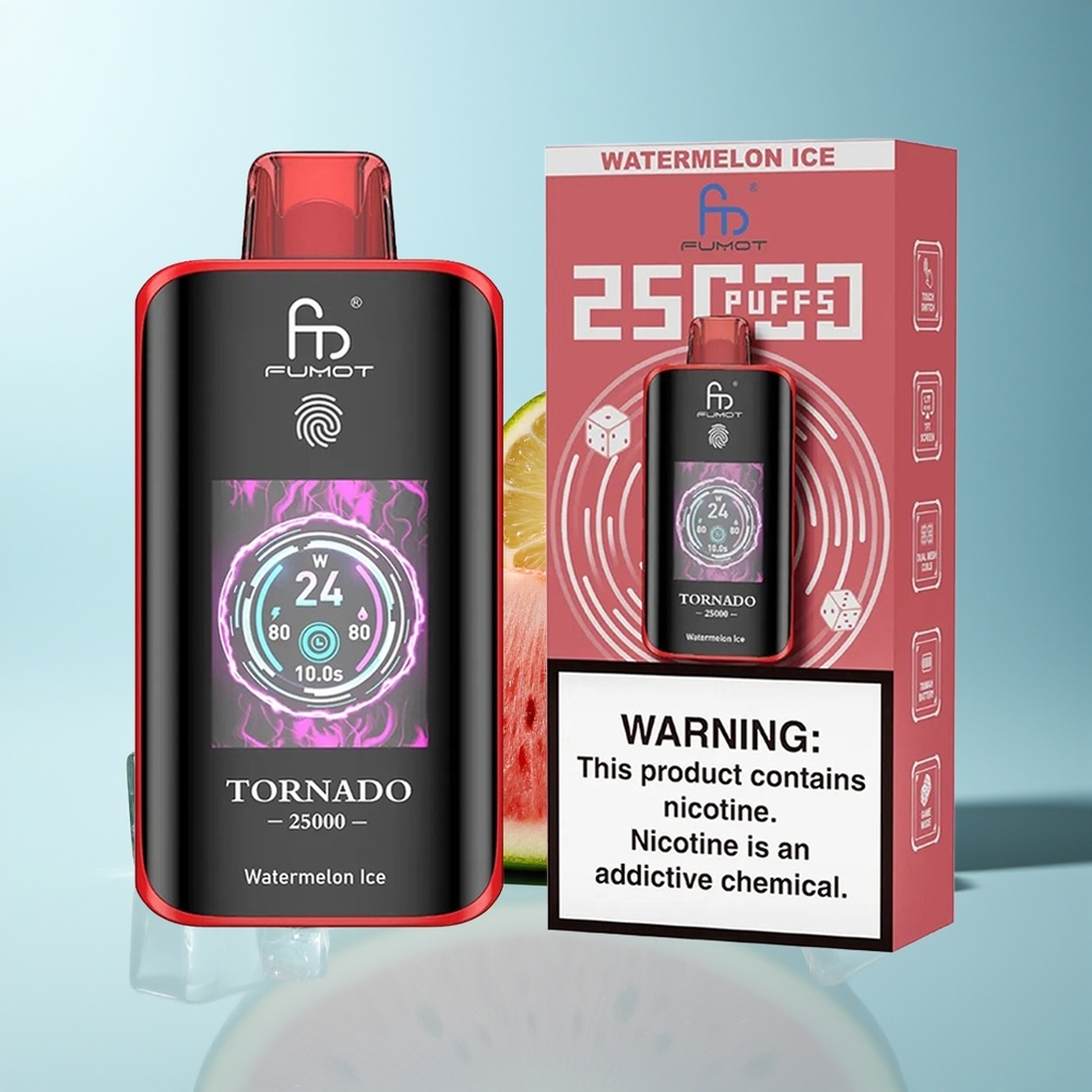 Fumot Tornado 25000 Пуфовa Диня Лед Екран 700mAh Батерия 20ml Течност Type-C