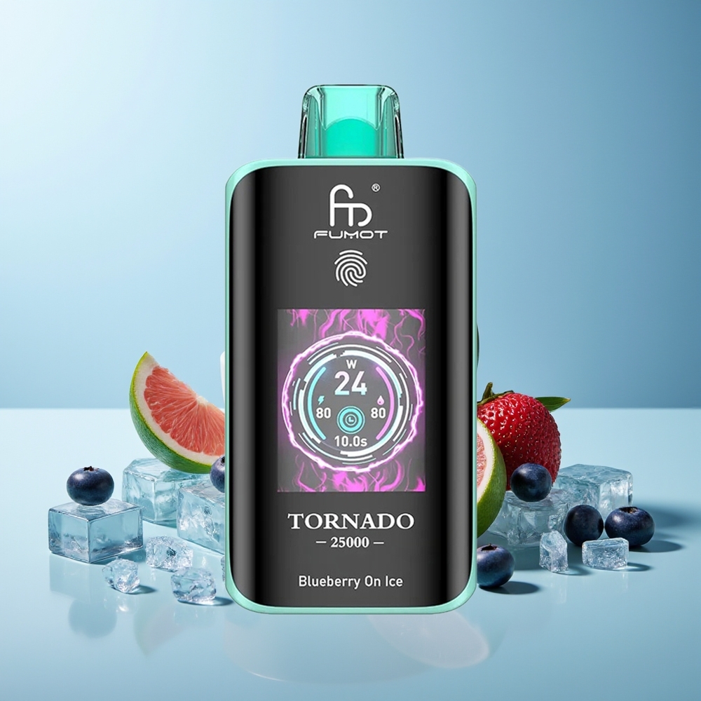 Fumot Tornado 25000 Пуфовa Bluberry On Ice Екран HD 700mAh Батерия 20ml Течност Type-C