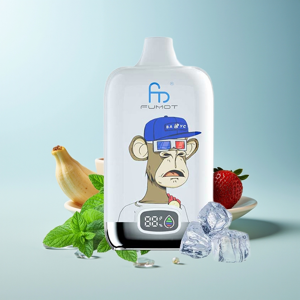 Fumot Tornado Digital Box 12000 Пуфове Ягода Банан Мрежов Намотка 20ml Type-C
