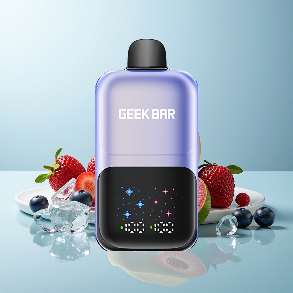 GEEK BAR 2GO 50000 пуфове Смесени горски плодове лед Голям екран Двойни резервоара 20ml 5% никотин