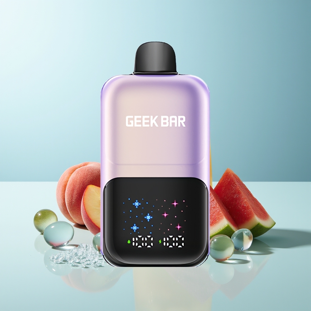 GEEK BAR 2GO 50000 Пуфове Праскова Манго Диня Лед Голям Екран Двойни Резервоара Регулируеми Нива 5% Никотин
