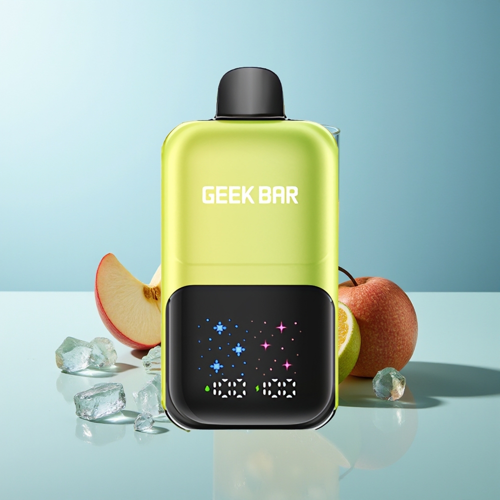 GEEK BAR 2GO 50000 Puffs Кисло Ябълко Лед Interactive Large Screen Dual Tanks 20mL Rechargeable