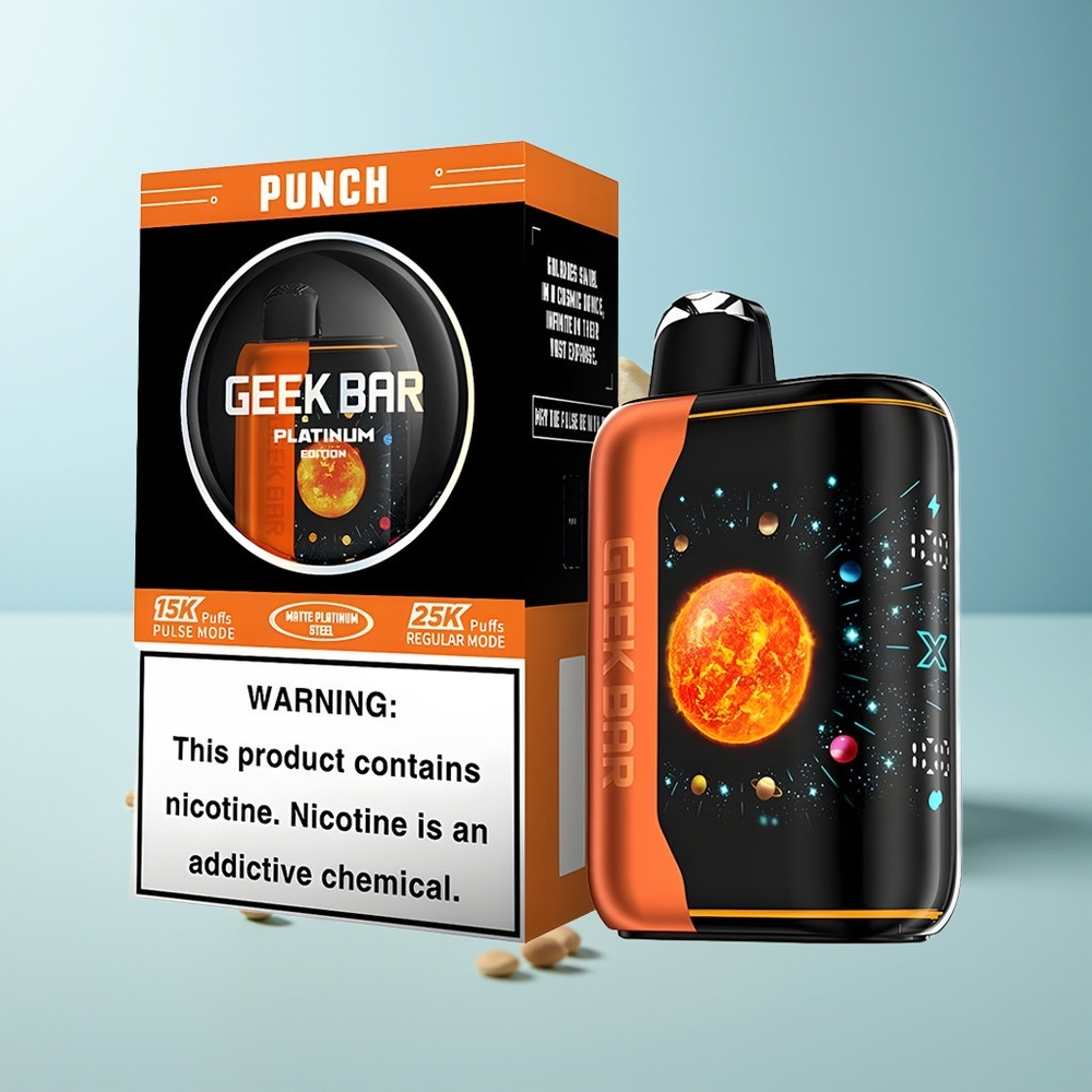 GEEK BAR Platinum Edition 25000 Пуфс Пънч 20mL 2% никотин Dual Mesh USB-Type C