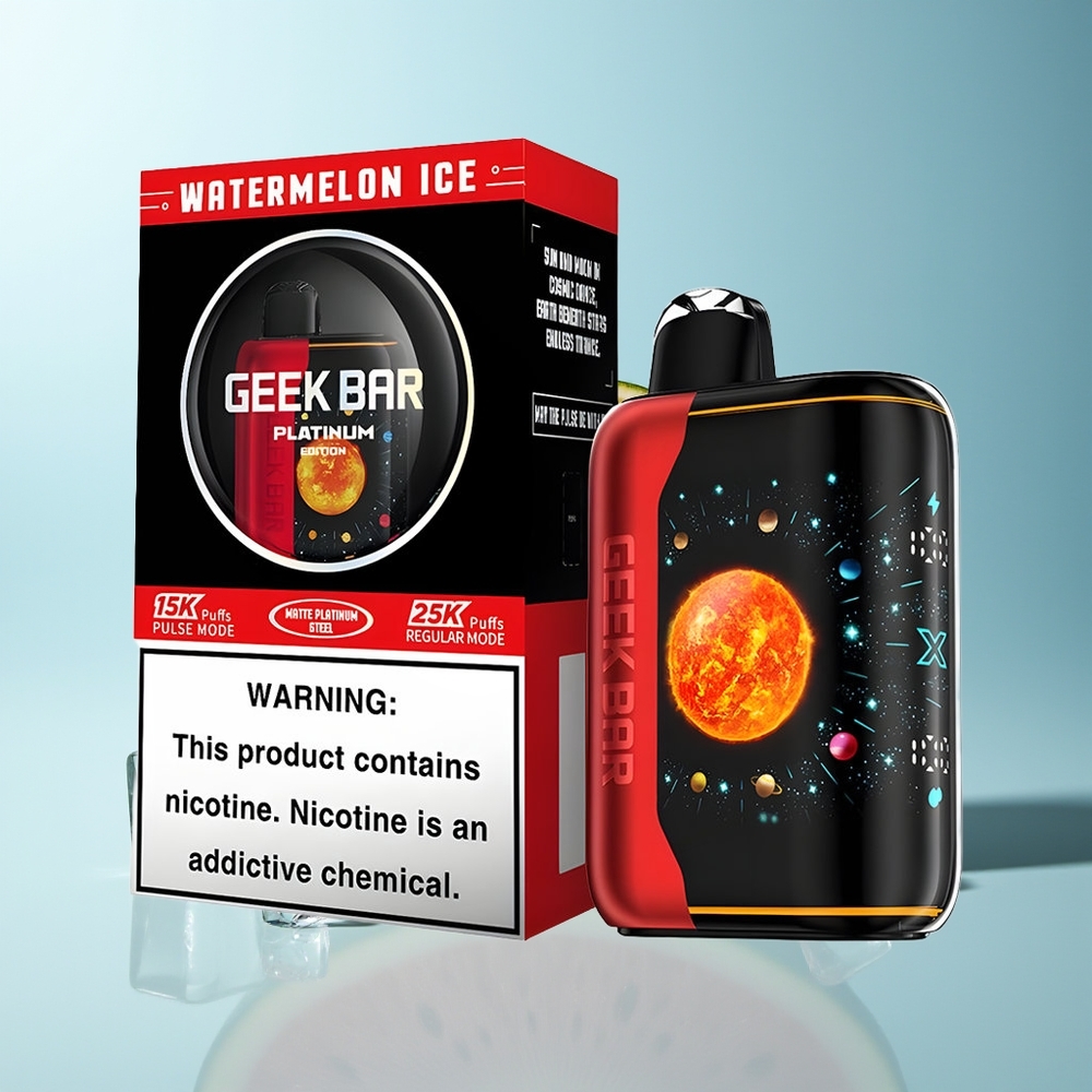 GEEK BAR Platinum Edition 25000 Воден Диня Лед USB-Type C Бързо Зареждане 20mL E-Liquid 2% Никотин Dual Mesh Coil