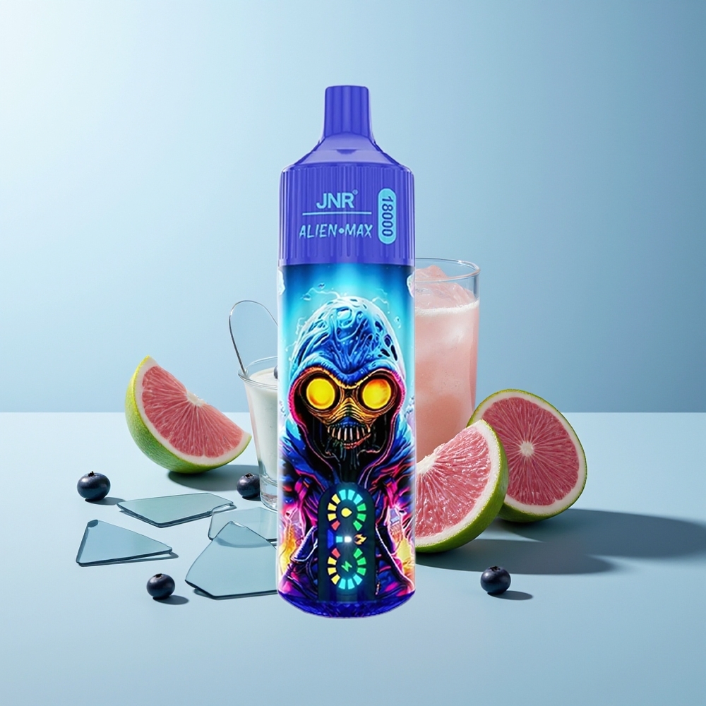 JNR Alien Max 18000 Пуфове Боровинково Дъвка Умен LED Дисплей Двойна Мрежова Намотка Тип-C Быстро Зареждане