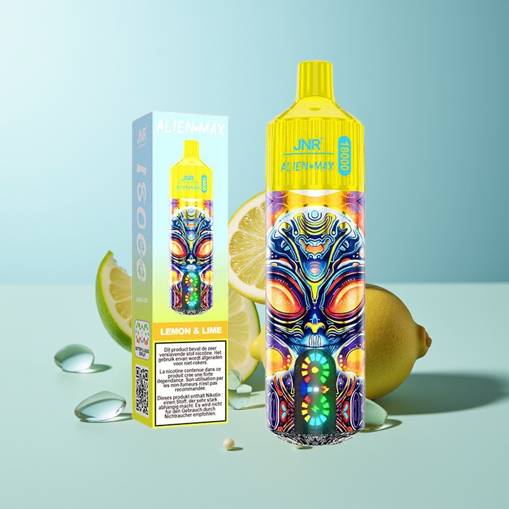 JNR Alien Max 18000 Пуфове Лимон & Лайм Смарт LED Дисплей Dual Mesh Coil 28ml E-liquid Type-C