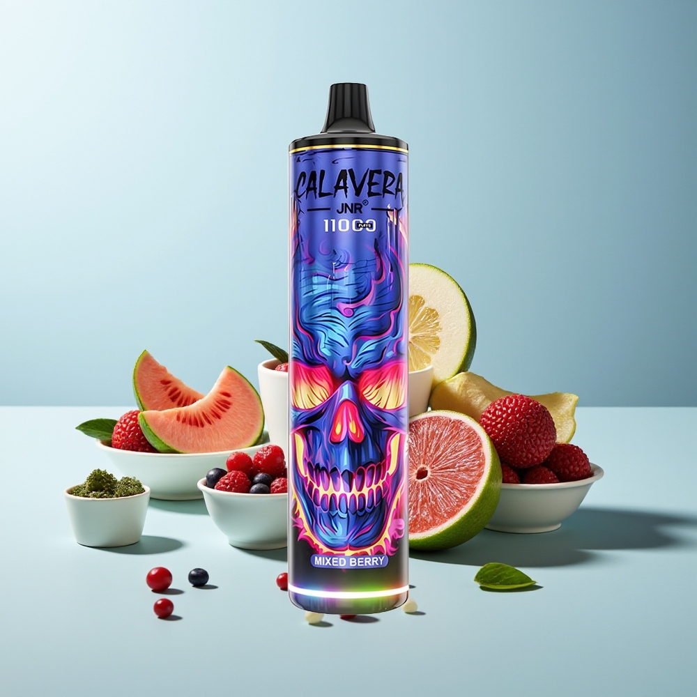 JNR Calavera 11000 Пуфове Смесени Ягоди Type-C 850mAh 21ml 1.0ohm Mesh 0%,2%,5% Nicotine