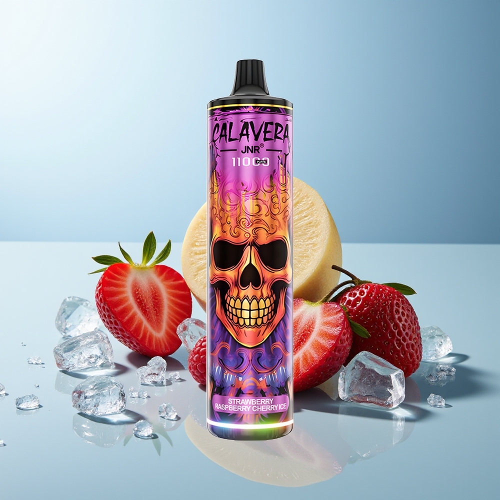 JNR Calavera 11000 Пуфове Дисапозъбъл Вейп Ягода Малина Череша Лед Type-C 850mAh 21ml 1.0ohm Mesh 0%2%5% Nicotine