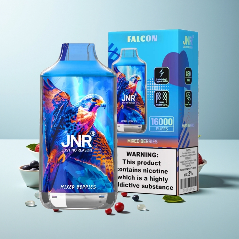 JNR Falcon 16000 Пуфове Диспозебъл Вейп Смесени Горски Плодове 850 mAh 22ml Lightning Smart LED Display 0%,2%