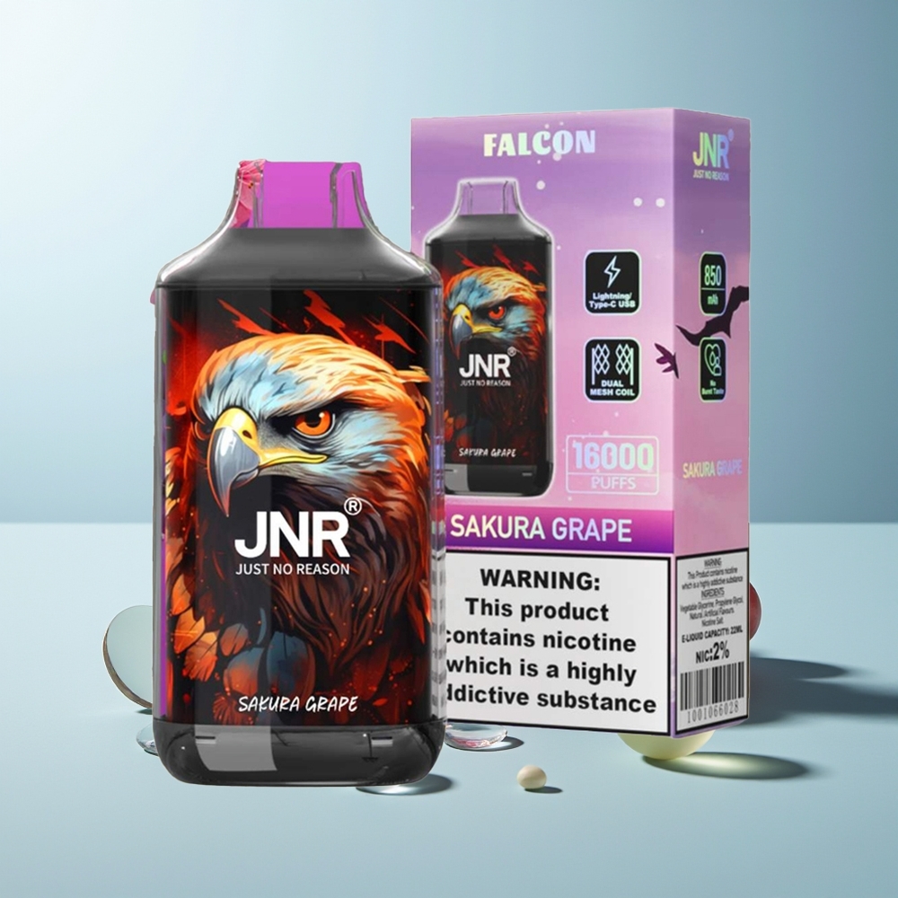 JNR Falcon 16000 Пуфове Двойна Мрежа 850mAh Type C Сакурa Грозде