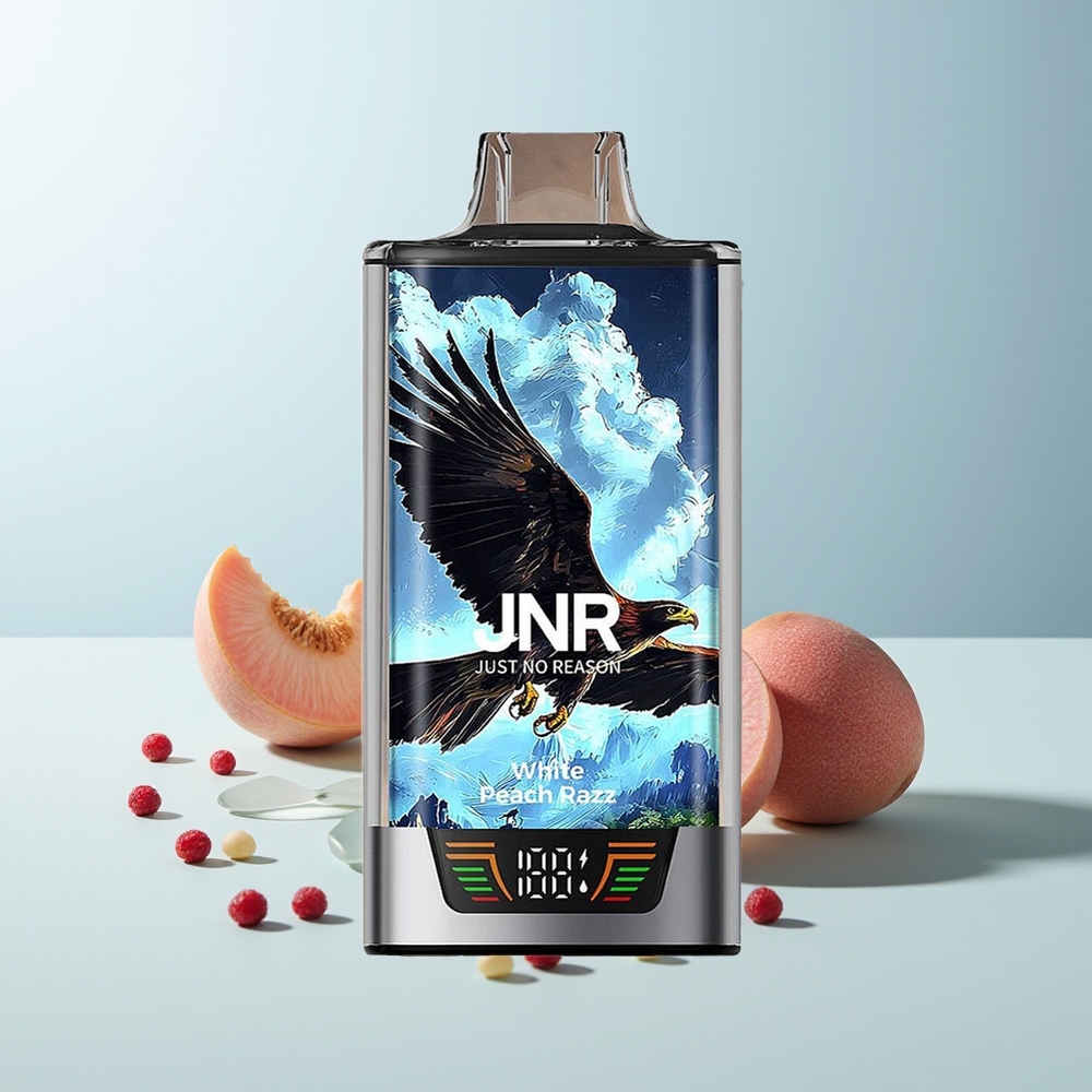 JNR Falcon Pro 28000 28000 затяжки Бял праскова Razz USB Type-C Dual Mesh