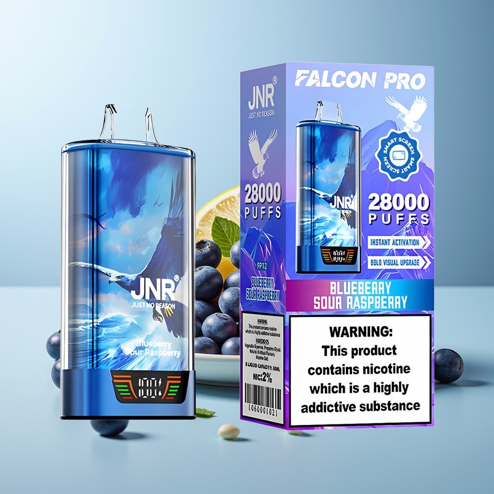 JNR Falcon Pro 28000 Диспозейбъл Вейп Боровинково-Кисела Малина 30ml 950mAh Smart Display Dual Mesh USB-C MTL