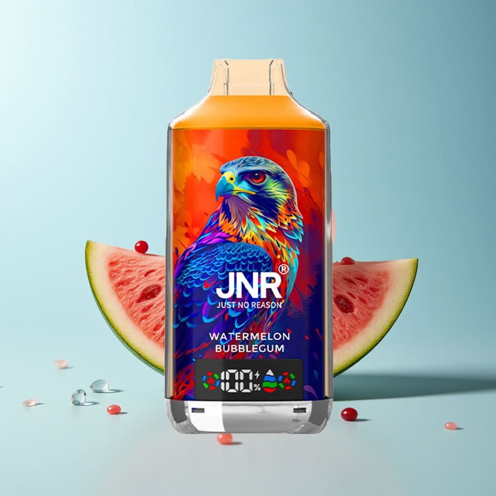 JNR Falcon X 18000 Вдишвания Диспозабъл Вейп Диня Дъвка с 750mAh Батерия 24ml Течност Dual Mesh Coil & Dual Core