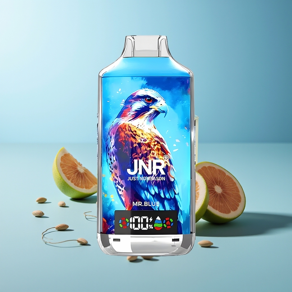 JNR Falcon X 18000 Пуфове 750mAh 24ml Dual Mesh Coil Дигитален Дисплей Type-C Quick Charge 0%2%5% Господин Син