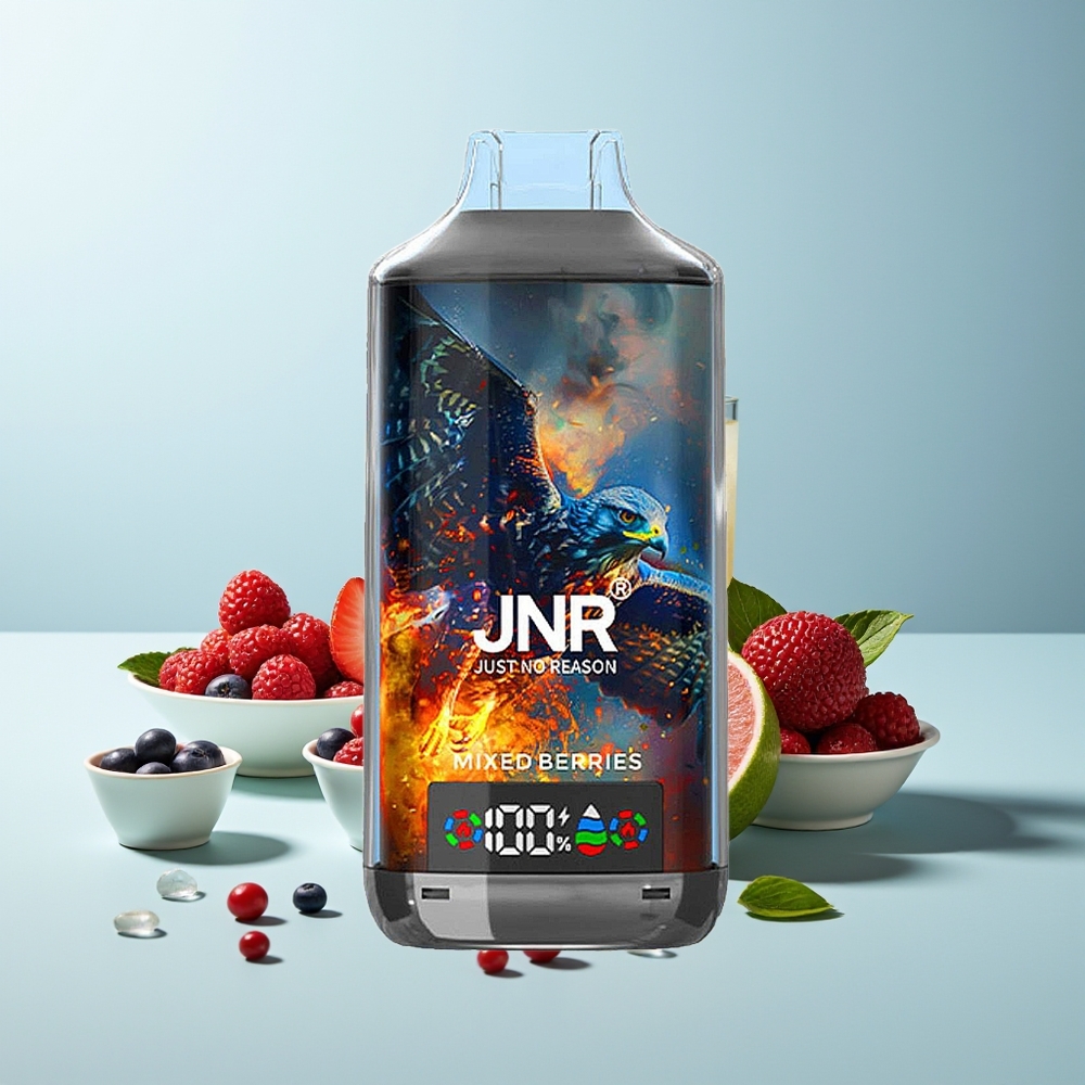 JNR Falcon X 18000 Пуфове Двойна Мрежа и Двойно Ядро 750mAh Type-C Бързо Зареждане Цифров Дисплей Смесени Ягоди