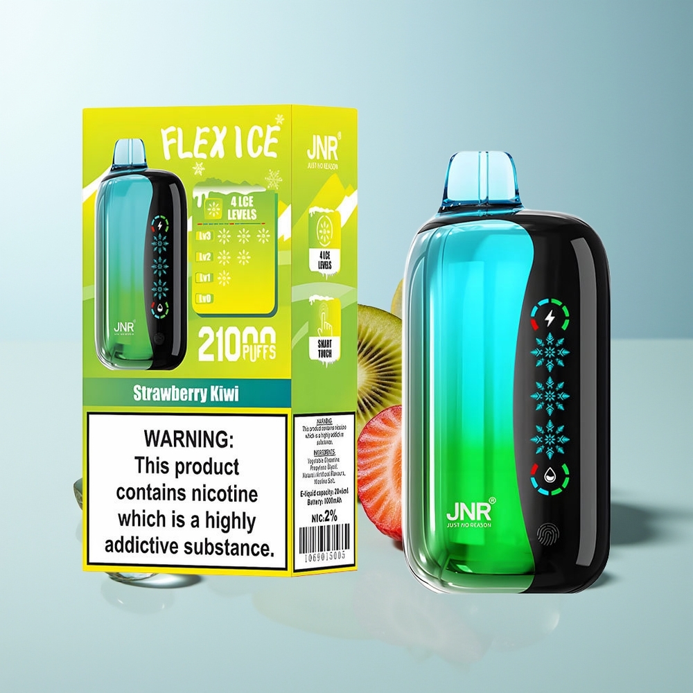 JNR Flex Ice 21000 Пуфове Диспосабул Вейп Ягода Киви Регулируем Лед Двойна Мрежа 26ml Type-C 1000mAh