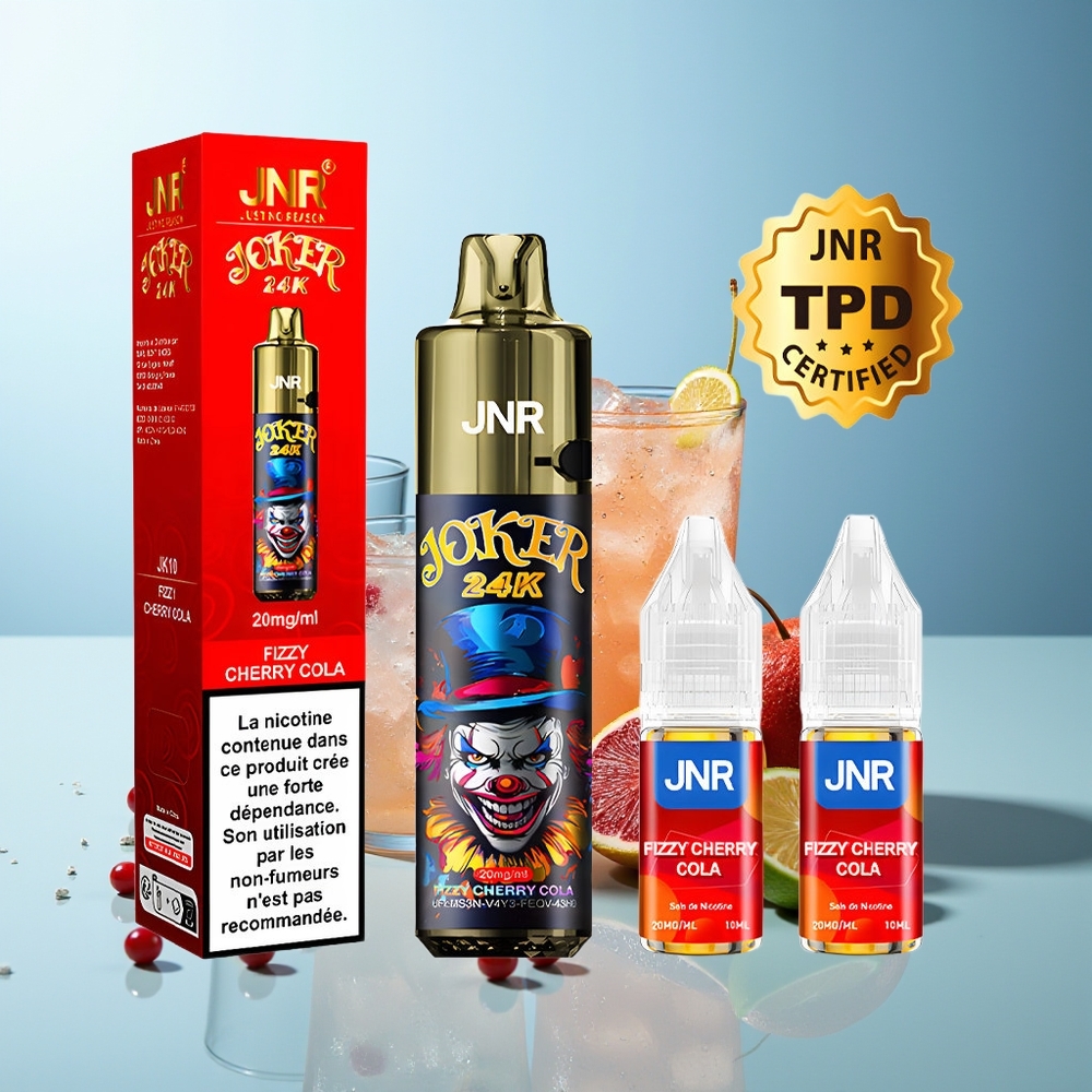 JNR Joker 24000 пуфове Fizzy Черешова Кола 2+10ml Refillable Pod 800mAh 2% nicotine
