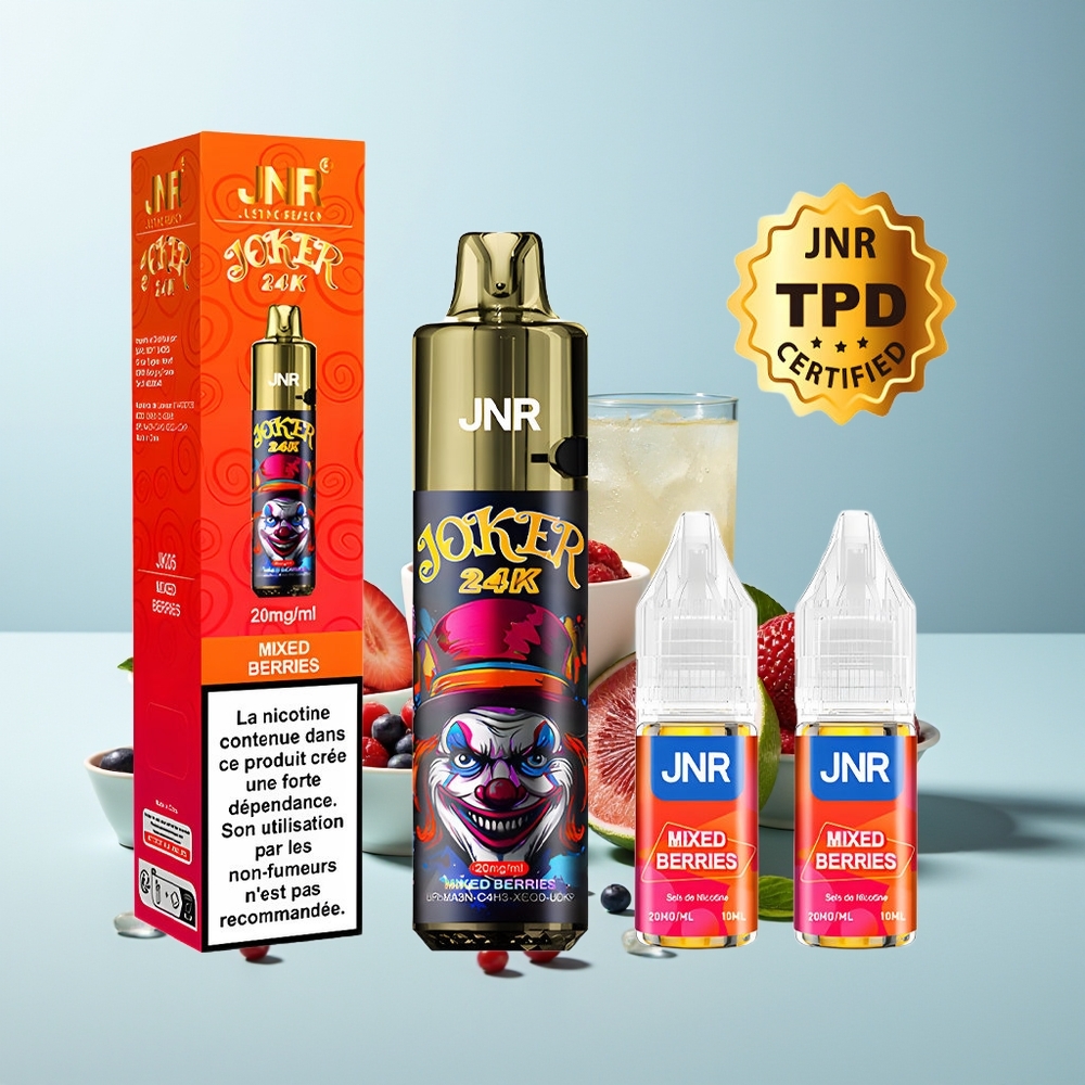 JNR Joker 24000 Пуфове Диспосъбъл Vape Смесени Горски Плодове 2+10ml Refillable Pod 800mAh Battery 2% Nicotine