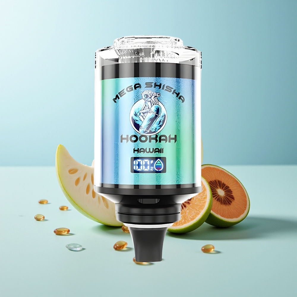 JNR Mega Shisha Hookah 100K 2 усти 60ml Хаваи Тип-C Бързо Зареждане Интерактивен Екран Регулируем Въздушен Поток